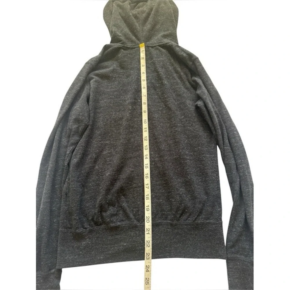 Nike Womens Full Zip Hoodie Charcoal Heather Grey Lightweight Jersey Size Small